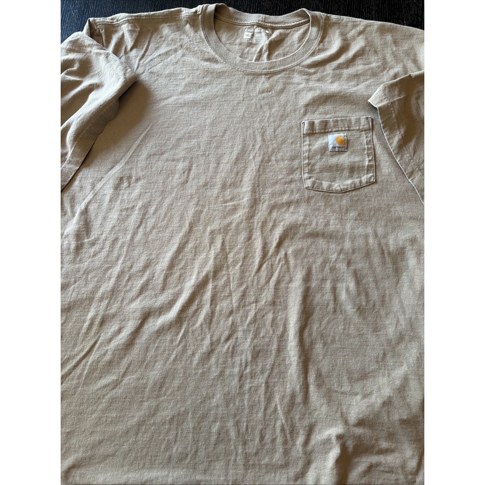 Carhartt Loose Fit Tan Khaki Pocket T-Shirt Mens 5XL Short Sleeve Tee